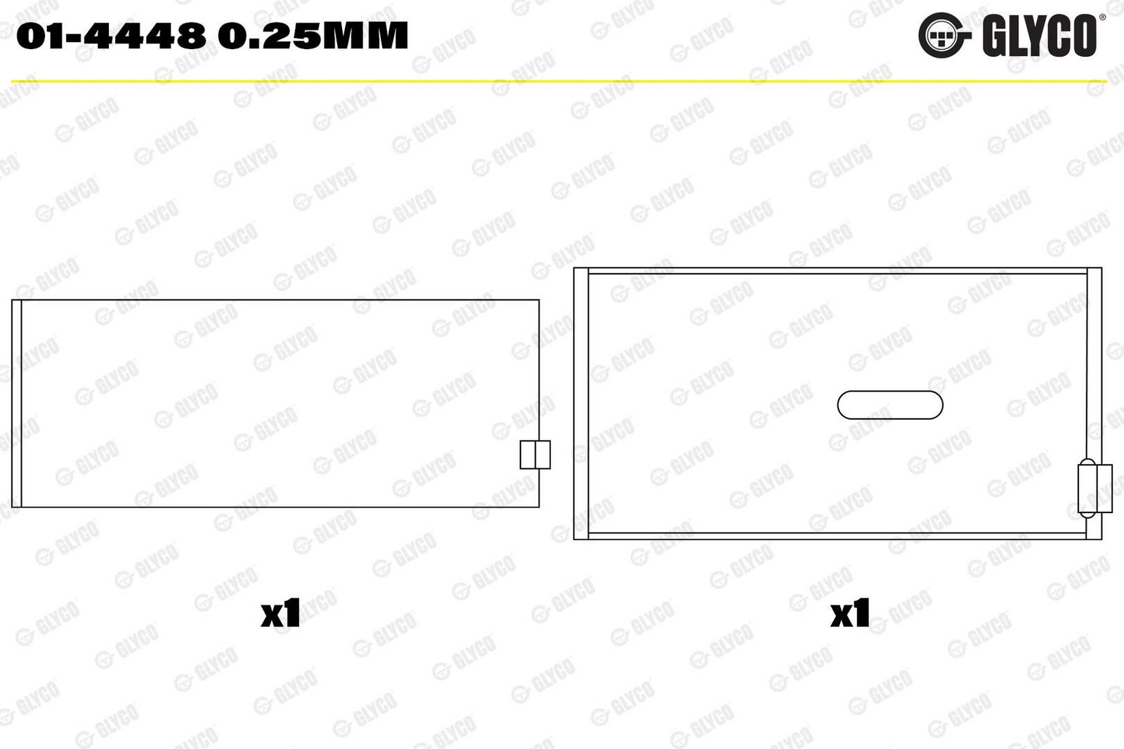 Cuzinet bielă GLYCO 01-4448 0.25mm