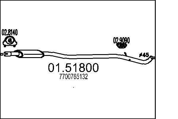 Tłumik środkowy MTS 01.51800