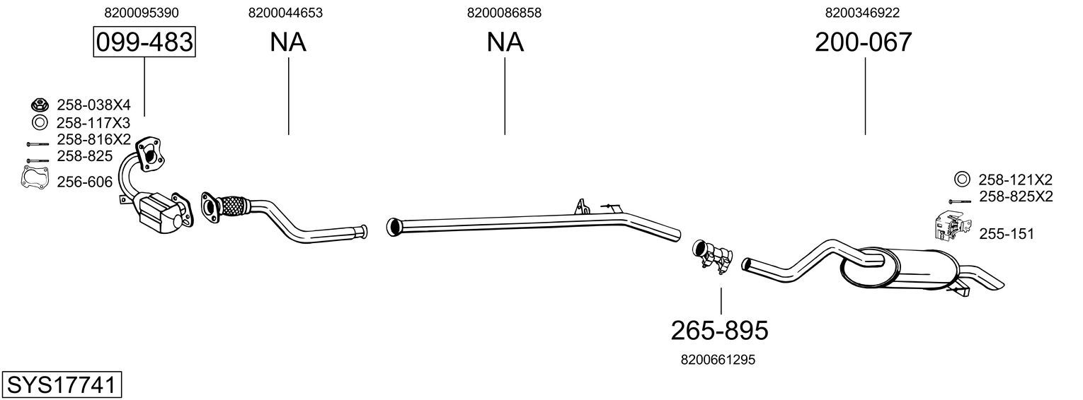Układ wydechowy BOSAL SYS17741