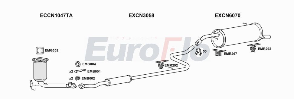Układ wydechowy EUROFLO CNC3161001B