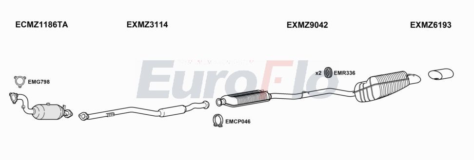Układ wydechowy EUROFLO MZC18183015C