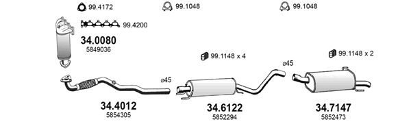 Układ wydechowy ASSO ART3582