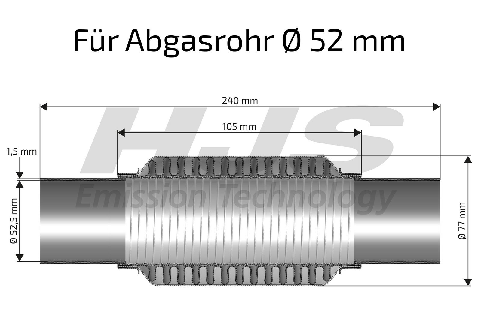 Levně Flexibilní trubka, výfukový systém HJS 83 00 8549