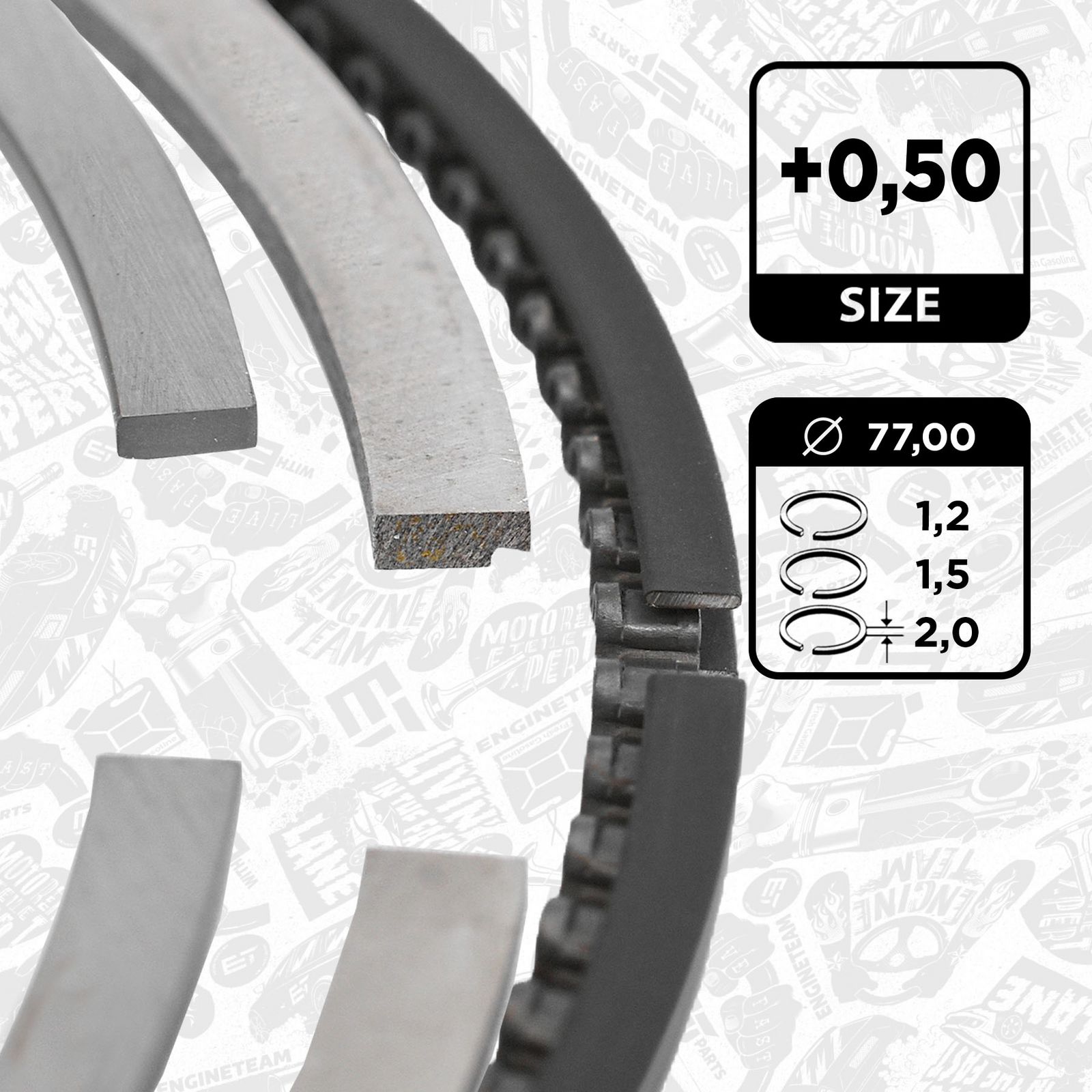 Set segmenti piston ET ENGINETEAM R1009650
