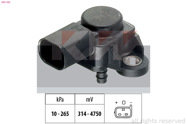 Czujnik ciśnienia powietrza, adaptacja wysokościowa KW 493 102