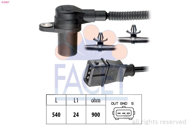Senzor impulsuri, arbore cotit FACET 9.0587