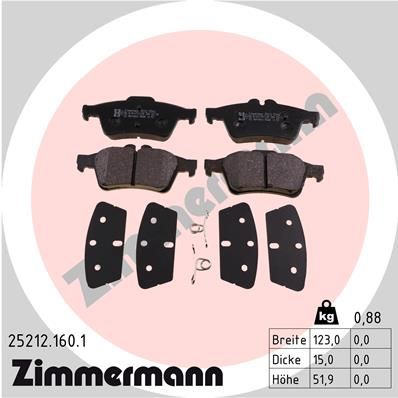 Sada brzdových platničiek kotúčovej brzdy ZIMMERMANN 25212.160.1