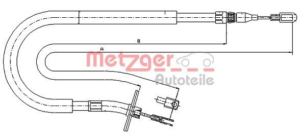 Cięgło, hamulec postojowy METZGER AUTOTEILE 10.9875