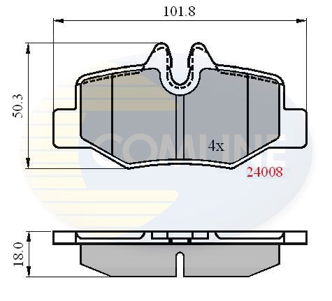 Zestaw klocków hamulcowych, hamulce tarczowe COMLINE CBP01306