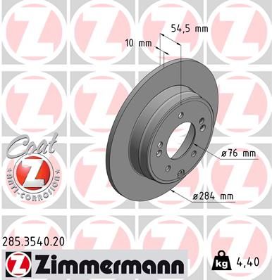 Brzdový kotúč ZIMMERMANN 285.3540.20