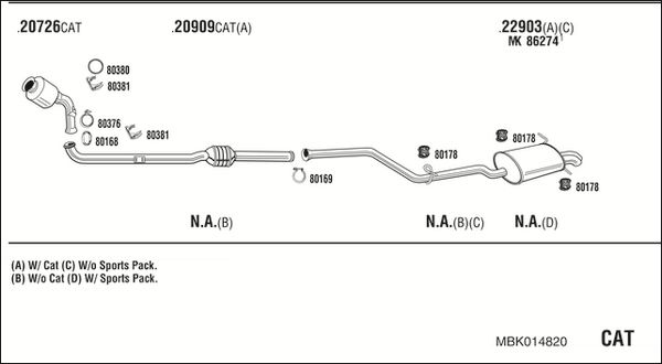 Układ wydechowy WALKER MBK014820
