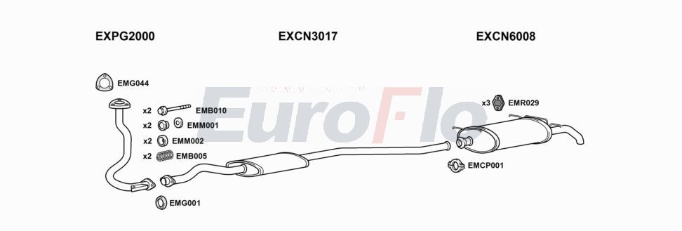 Układ wydechowy EUROFLO CNAX15D1001A00