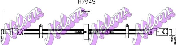 Przewód hamulcowy elastyczny KAWE H7945