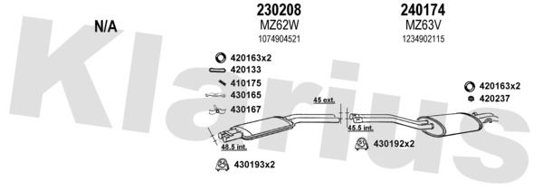 Układ wydechowy KLARIUS 600175E