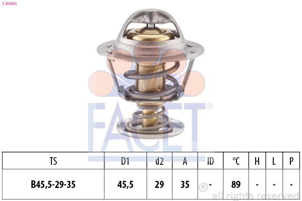 Termostat, środek chłodzący FACET 7.8389S