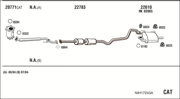 Układ wydechowy WALKER NIH17243A