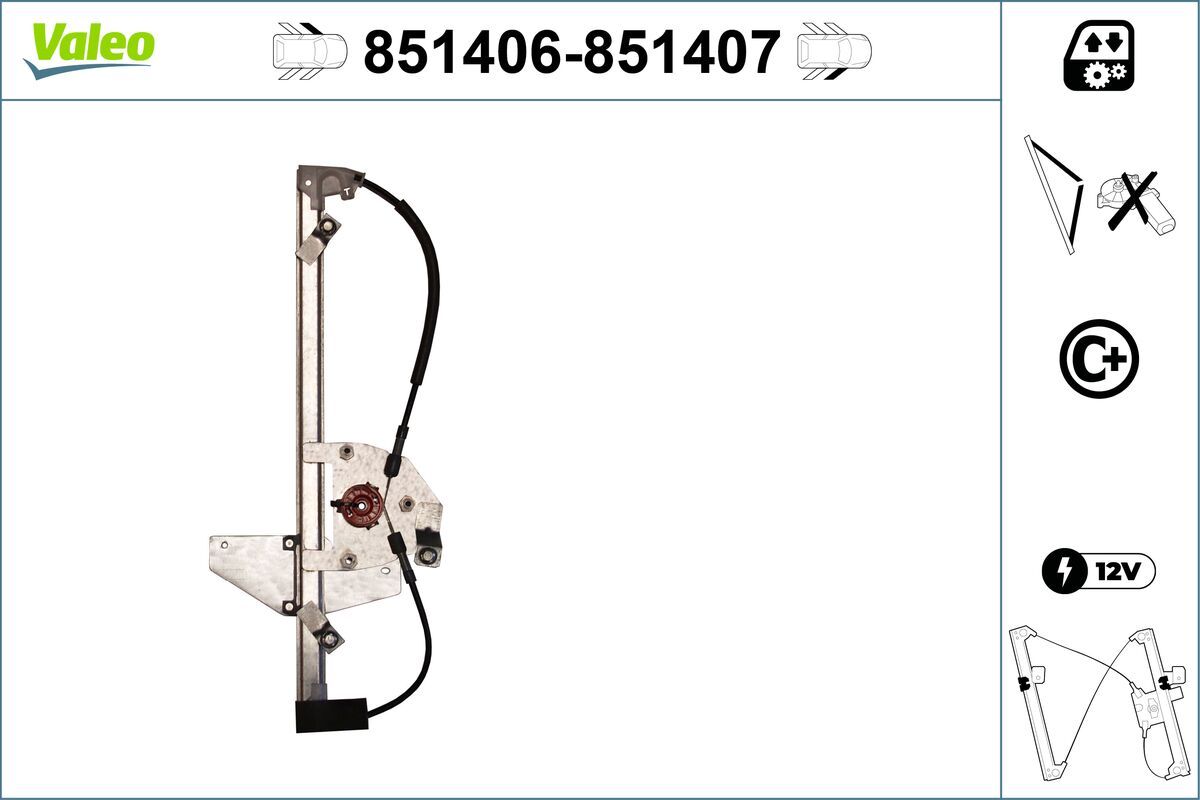 Mecanism actionare geam VALEO 851406