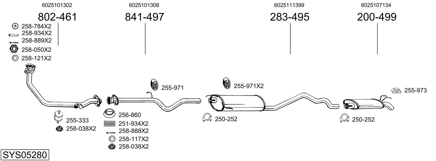 Układ wydechowy BOSAL SYS05280