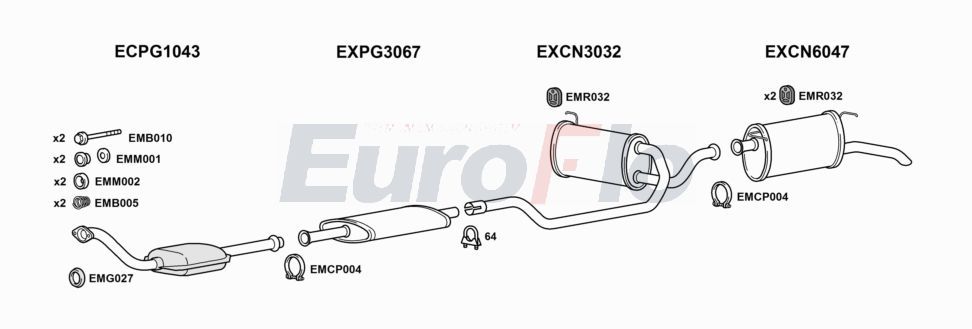 Układ wydechowy EUROFLO CNXM21D3001C