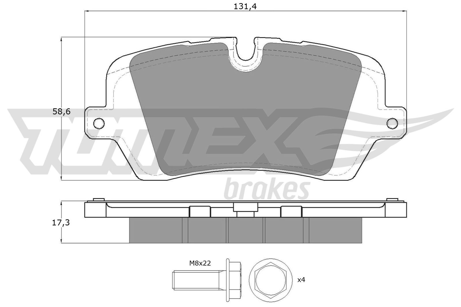Levně Sada brzdových destiček, kotoučová brzda TOMEX Brakes 18-34