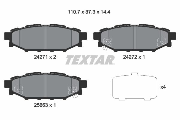 Sada brzdových platničiek kotúčovej brzdy TEXTAR 2427101