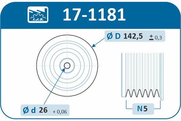 Levně Řemenice, klikový hřídel IJS GROUP 17-1181