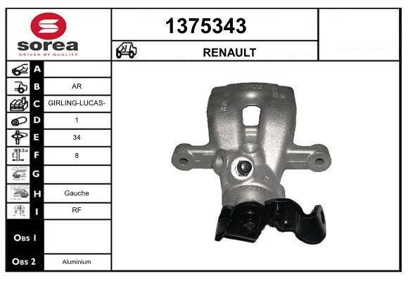 ETRIER DE FREIN - RENAULT CLIO / AR