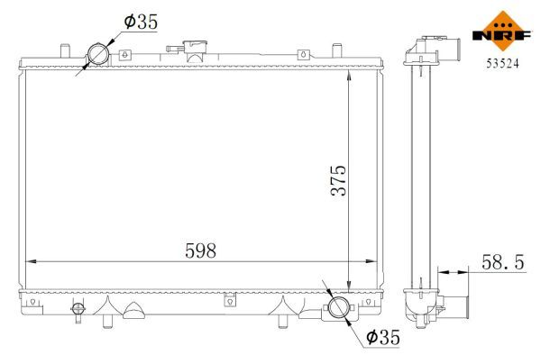 Levně Chladič, chlazení motoru NRF 53524