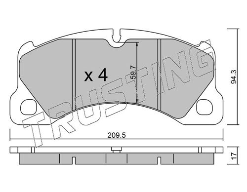 Zestaw klocków hamulcowych, hamulce tarczowe TRUSTING 973.3