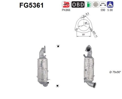 Filtr sadzy / filtr cząstek stałych, układ wydechowy AS 9829963580