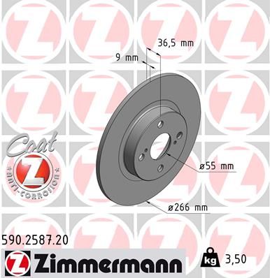 Brzdový kotouč ZIMMERMANN 590.2587.20