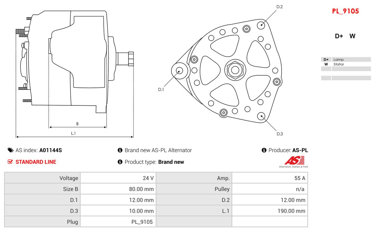 Alternator AS-PL A01144S