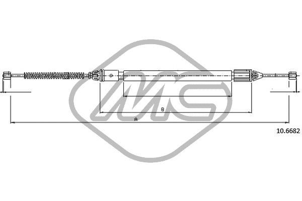 Cięgło, hamulec postojowy METALCAUCHO 83071