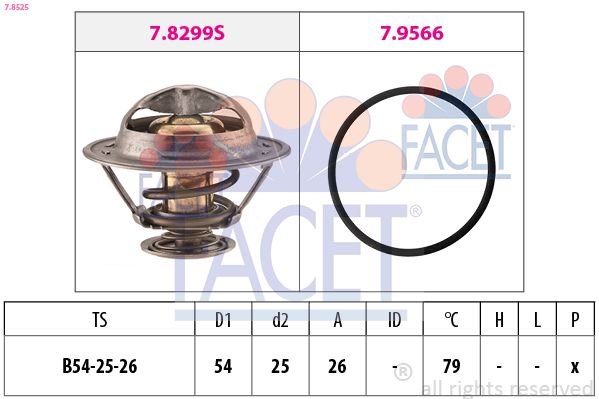 Termostat, środek chłodzący FACET 7.8525