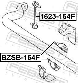 Levně Držák, Příčný stabilizátor FEBEST BZSB-164F