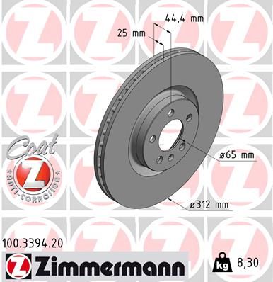 Disc frana ZIMMERMANN 100.3394.20