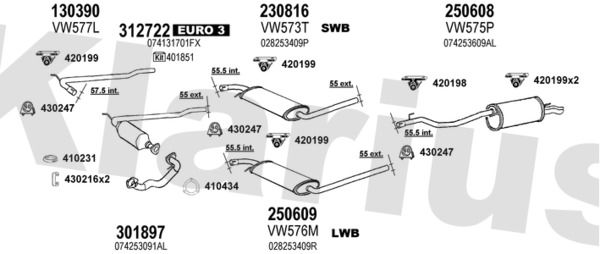 Układ wydechowy KLARIUS 931822E