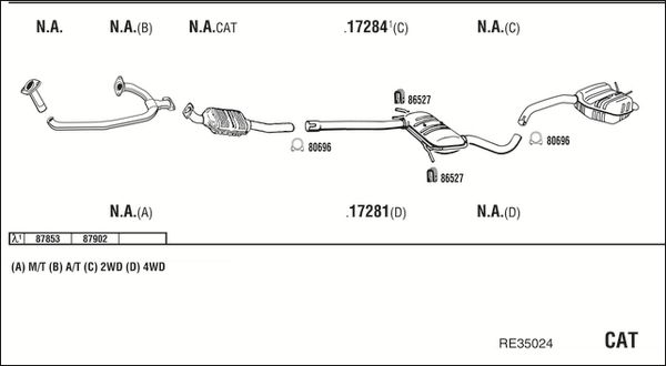 Układ wydechowy WALKER RE35024