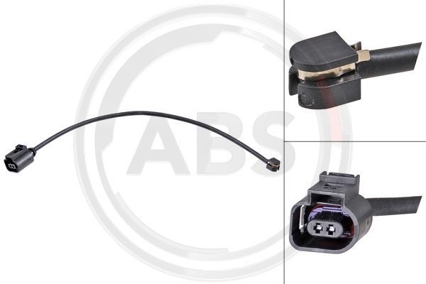 Styk ostrzegawczy, zużycie okładzin hamulcowych A.B.S. 39704