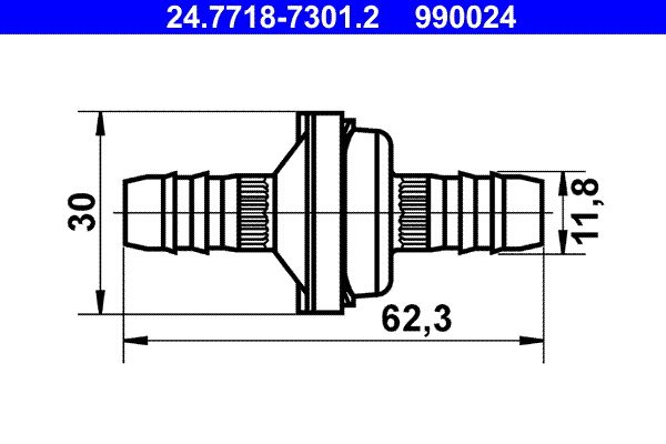 Ventil podtlakové hadice ATE 24.7718-7301.2