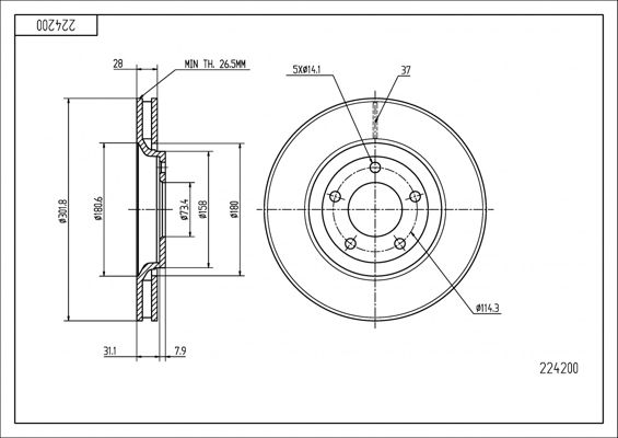 Tarcza hamulcowa HART 224 200