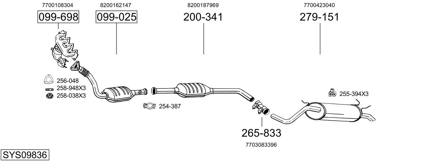 Układ wydechowy BOSAL SYS09836