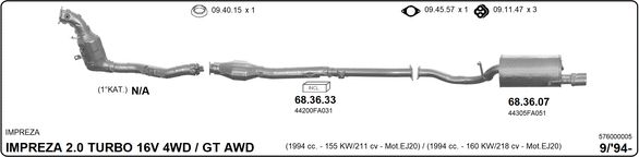 Układ wydechowy IMASAF 576000005