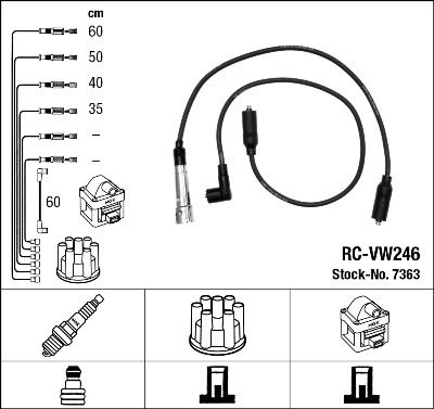 Sada kabelů pro zapalování NGK RC-VW246