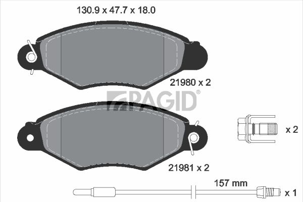 Zestaw klocków hamulcowych, hamulce tarczowe PAGID T9070N
