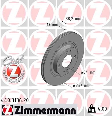 Disc frana ZIMMERMANN 440.3136.20
