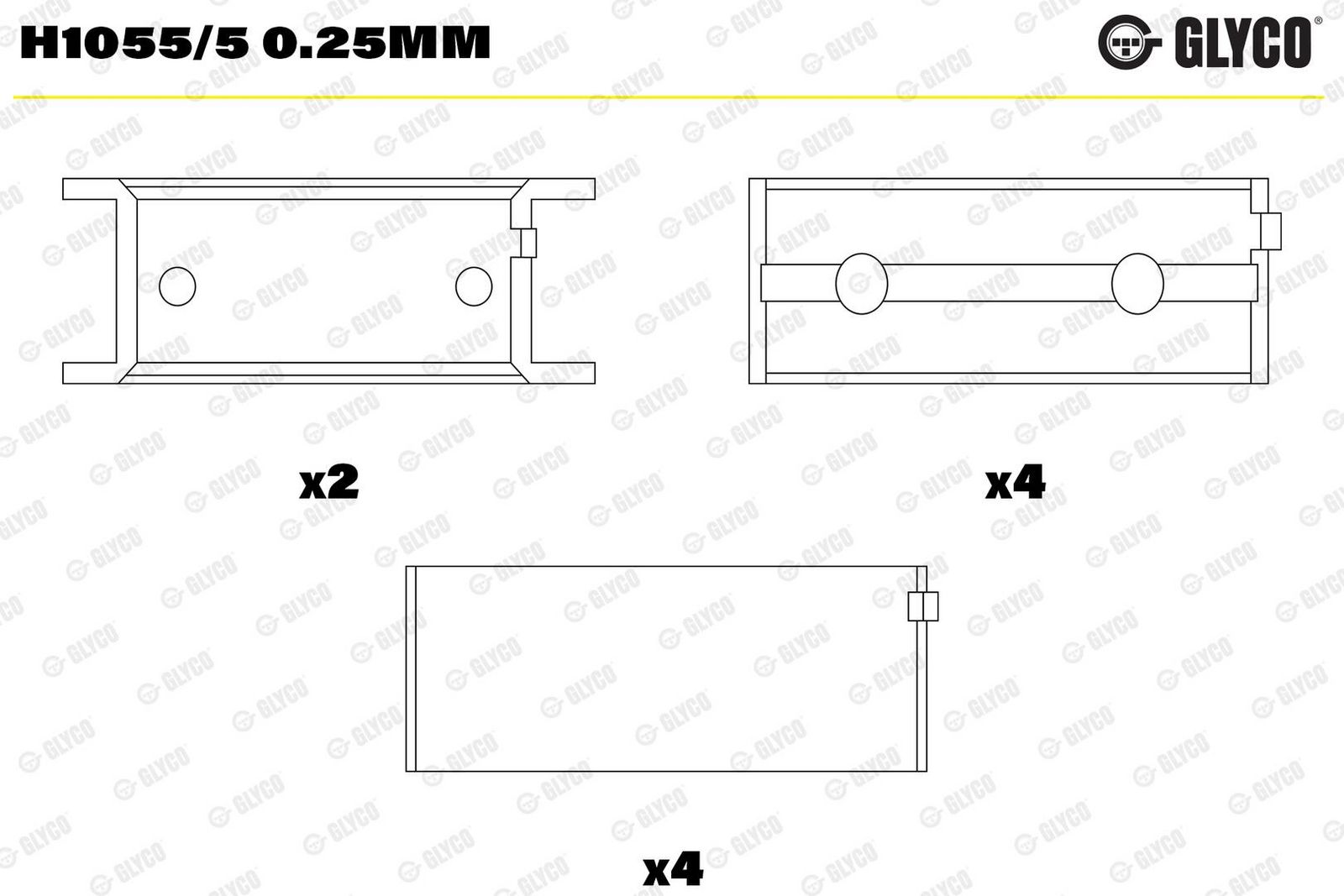 Cuzinet arbore cotit GLYCO H1055/5 0.25mm