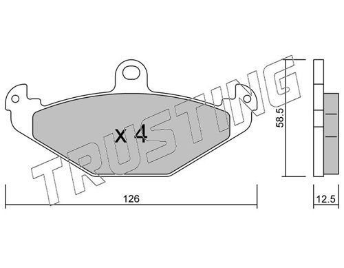 Zestaw klocków hamulcowych, hamulce tarczowe TRUSTING 168.1