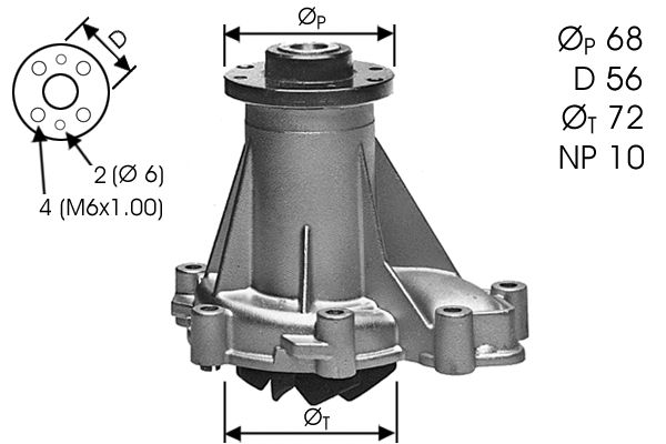 Pompe à eau, refroidissement du moteur