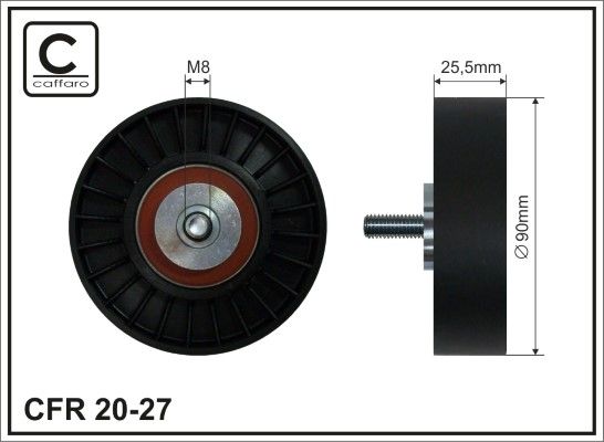 Vratná/vodiaca kladka rebrovaného klinového remeňa CAFFARO 20-27